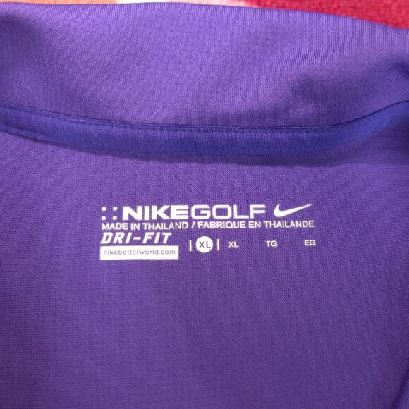 Nike Polo Shirt Mens XLarge Purple Short Sleeve Golf Dri Fit - Picture 3 of 6